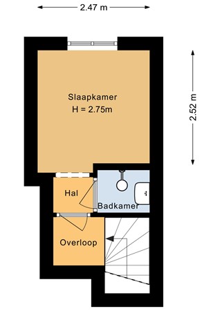 Floorplan - Azaleastraat 50A, 3051 TH Rotterdam